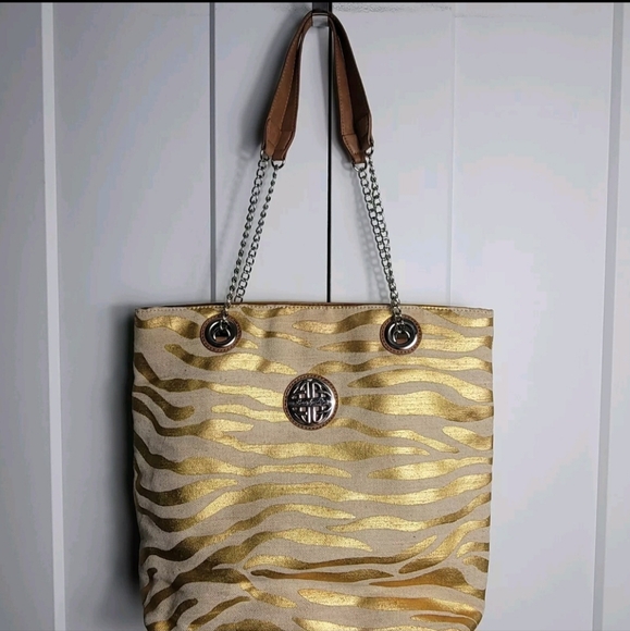Kate Landry Tote Bag Gold Metal strap - Picture 2 of 7